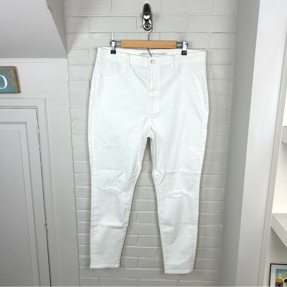 American Eagle Super High Rise Jegging White Jeans Size 18 - Picture 1 of 12